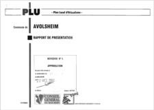 Rapport de présentation PLU Avolsheim