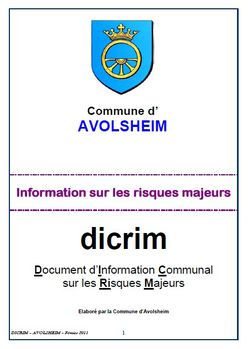 Le DICRIM d'Avolsheim